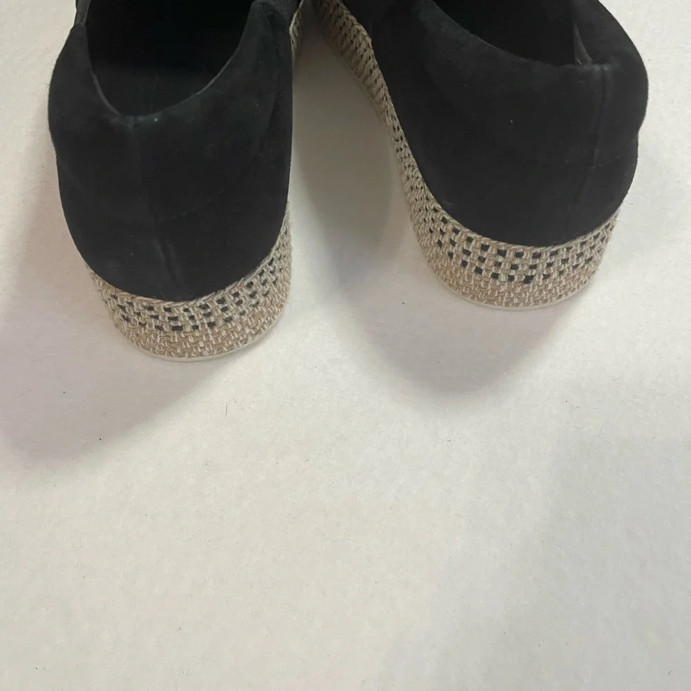 Vince‎ Wilden Espadrille Slip-on Platform Sneaker, black suede size 9.5 M